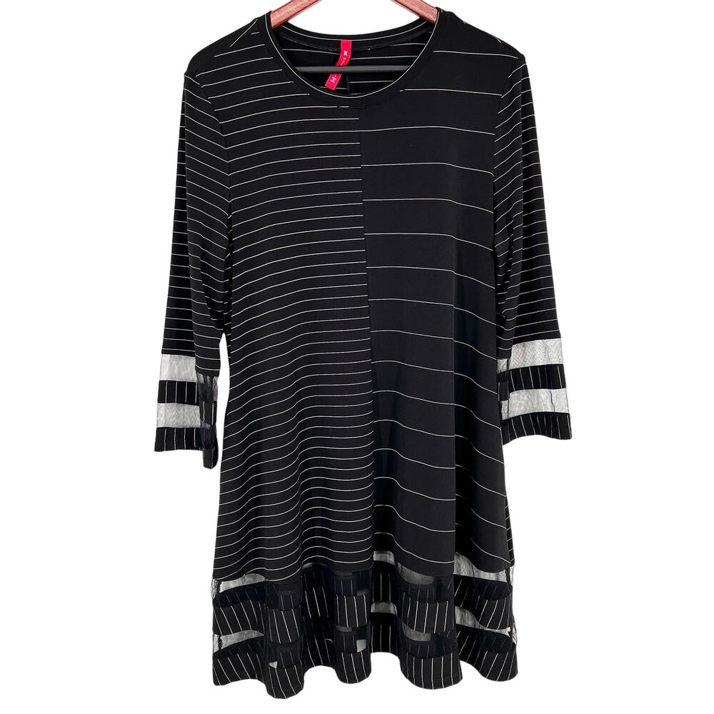 NEW NWOT IC by Connie K Large Black Stretchy Wearable Art to Wear Dress Artsy
